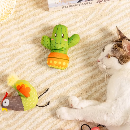 Rena Pet Nuevo diseño Primavera Color colorido Gato Felpa Burlas Juguetes de piel Surtidos con Catnip