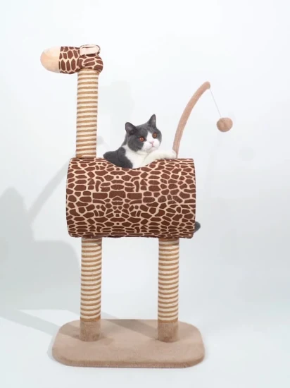 Personalice el juguete para gatos OEM Giraffee y el árbol para gatos con túnel para gatos para suministros para mascotas
