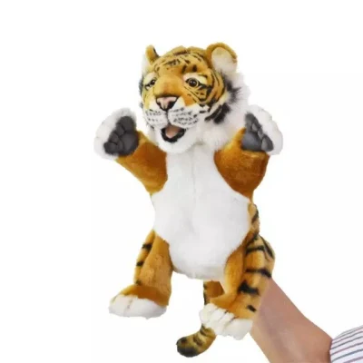 Tigre muñeco de peluche de juguete de marionetas de mano Festival de la mascota de regalo de cumpleaños para niños peluche de peluche de personalización