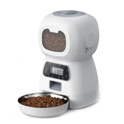 Alimentador automático de mascotas de 3,5 l, dispensador inteligente de alimentos para gatos, perros, controlador de porciones, cuenco con temporizador programable por voz, suministros para mascotas