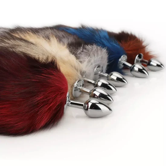 Juego de rol Cosplay Cat Fox Tail Anal Plug Desmontable Real Fur Fox Tail Butt Plug Juguetes sexuales para mujeres